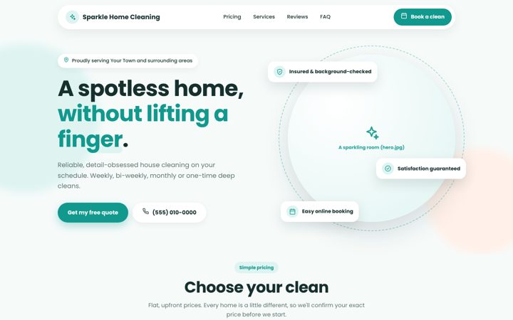 House Cleaning website template preview