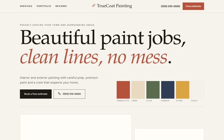 Painting website template preview